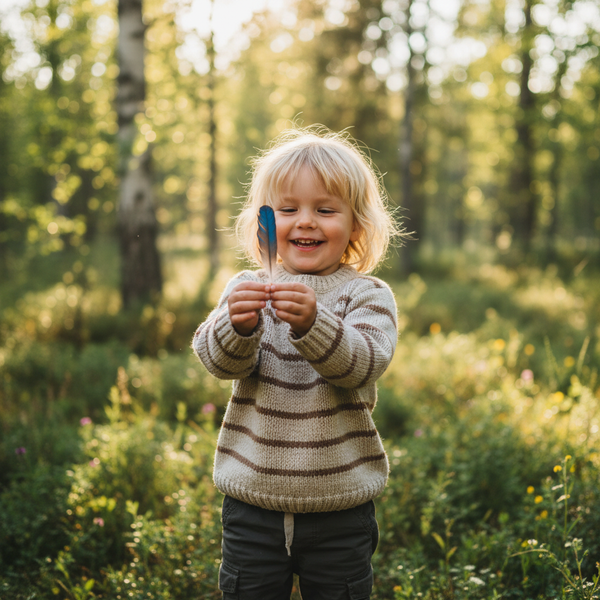 Barn med naturfynd